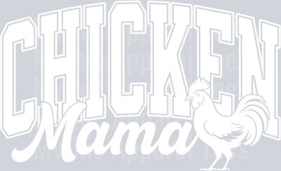 Chicken Mama White Varsity Letters