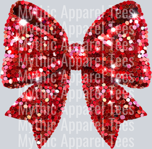 Glitter chunk style christmas bow -- red bow