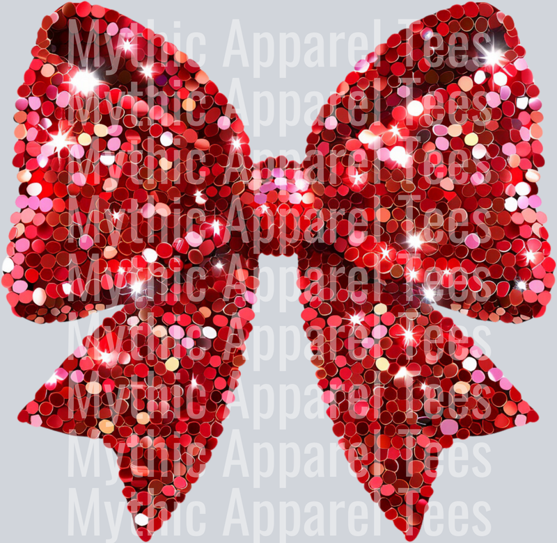 Glitter chunk style christmas bow -- red bow