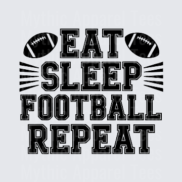 American Football Eat Sleep Football Repeat Bold Graphic