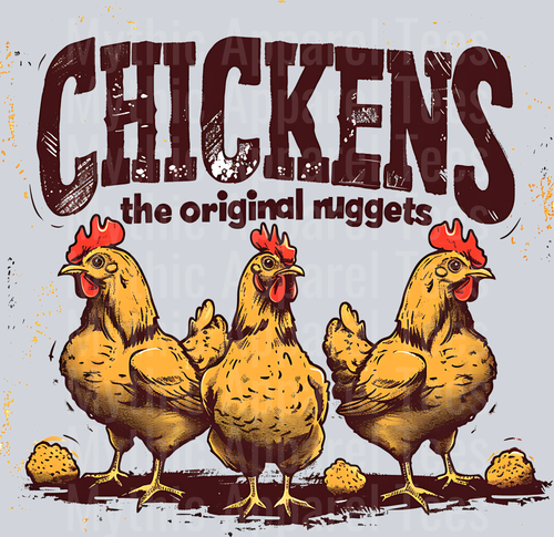 Chickens the original nuggets funny chicken shirt DTF Chicken Transfers
