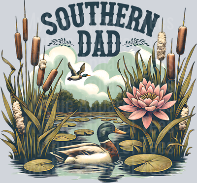 Southern Dad Flower Duck DTF Southern Transfers
