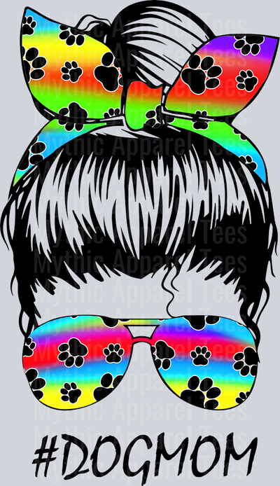 #Dogmom bandanna and glasses DTF Dog Transfers