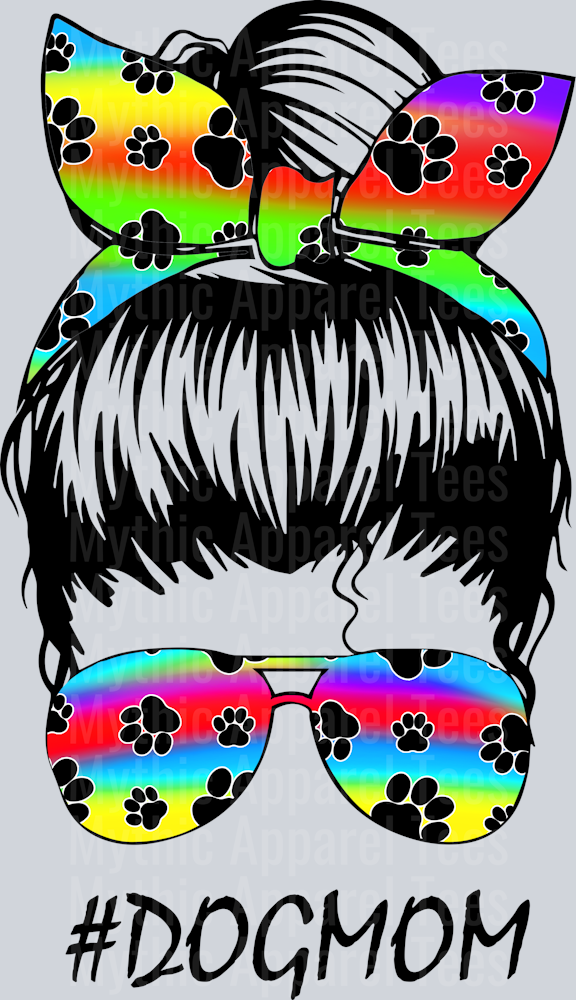 #Dogmom bandanna and glasses DTF Dog Transfers