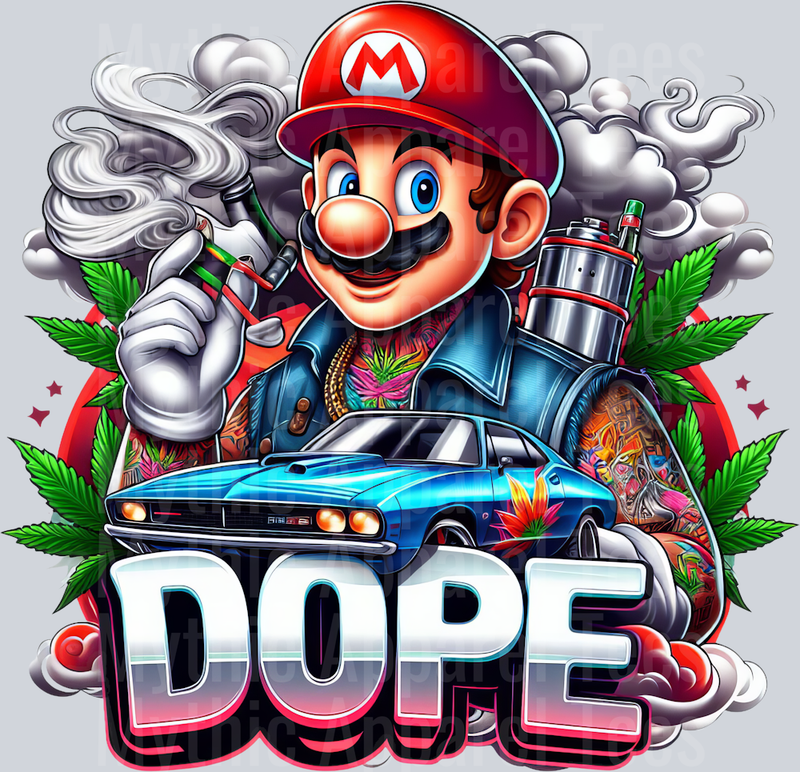 Mario Mario Brothers Smoking Pop Culture DTF Weed Transfers