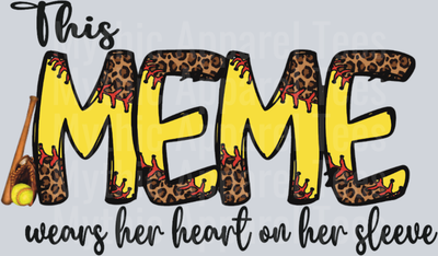 This MEME wears her heart on her sleeve DTF Meme transfers
