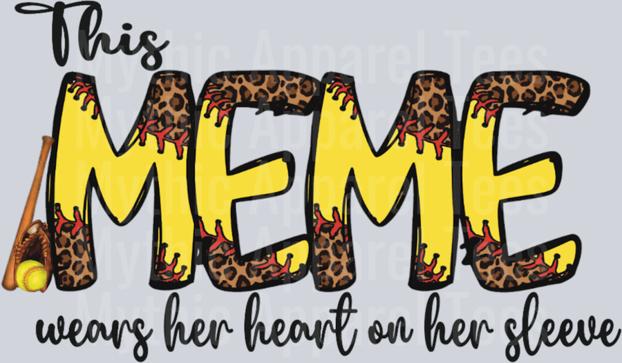 This MEME wears her heart on her sleeve DTF Meme transfers