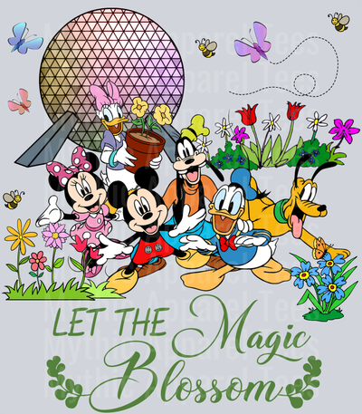 Let the magic blossom Mickey Mouse and epcot  DTF Disney Transfers