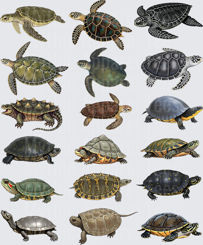 Types of Turtles Sea & Freshwater Turtle Species Educational T-Shirt