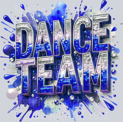 006 Dance Team Sequins Blue DTF Dance Team Transfers