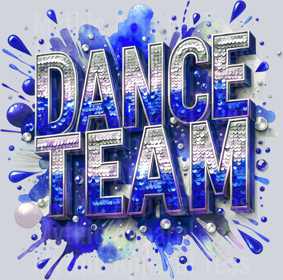 006 Dance Team Sequins Blue DTF Dance Team Transfers