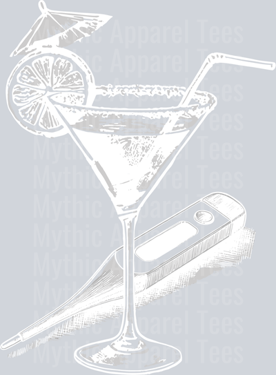 Cocktail and Thermometer White DTF Nurse Transfers