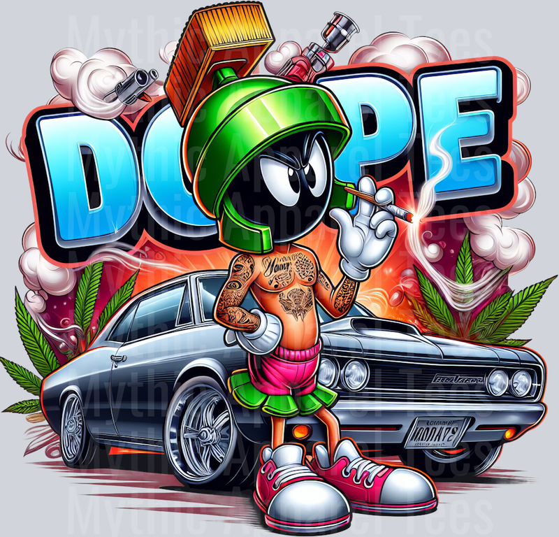 Marvin the Martian Smoking Pop Culture DTF Weed Transfers
