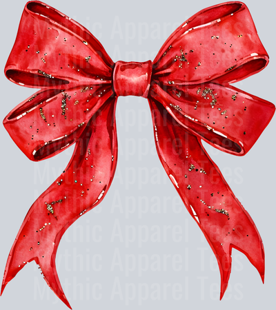 Red Bow Glitter Style Distressed Valentines Day Design