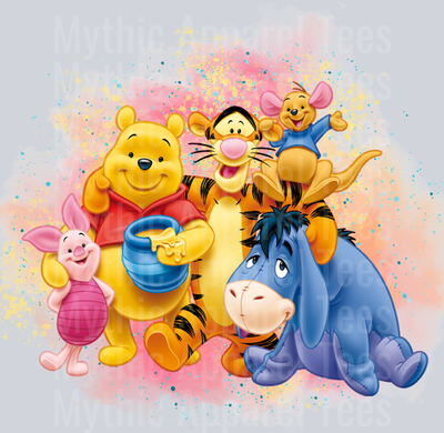 Winne the Pooh simple group Characters Disney DTF Winnie The Pooh Transfers