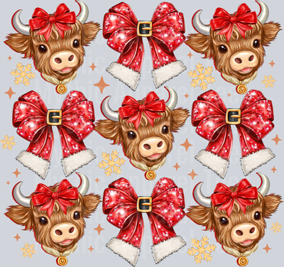 Christmas cow Coquette Highland Cow