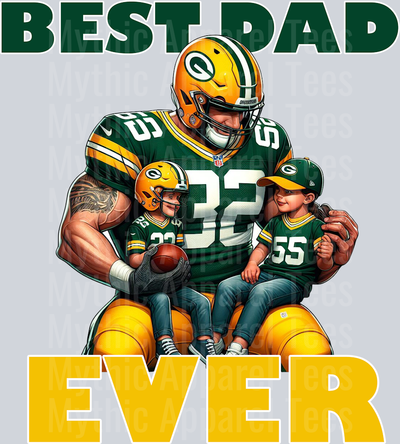Green Bay Packers Best DAD EVER Fathers Day DTF NFL Transfers
