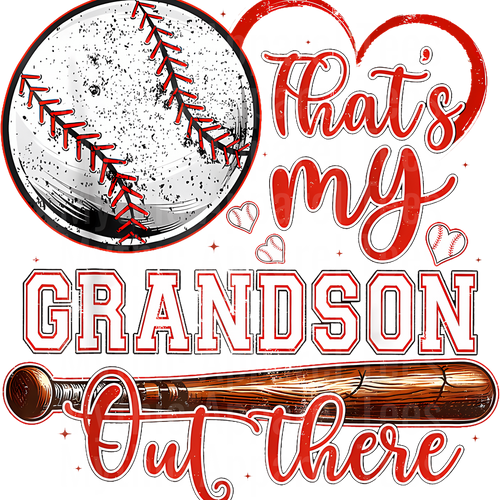 Grandma Grandpa Grandparents Baseball DTF Transfer