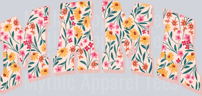Mama 17 small floral small flowers DTF MOM Transfers