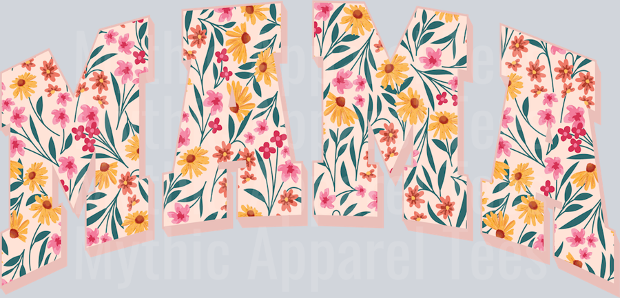 Mama 17 small floral small flowers DTF MOM Transfers
