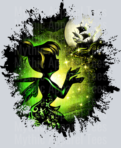 Tinkerbell Disney Peter Pan Dark Silhouette Color Splash Crystal Ball Vision