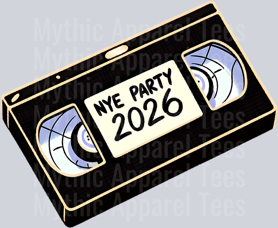 NYE PARTY 2026 VHS TAPE CLIPART