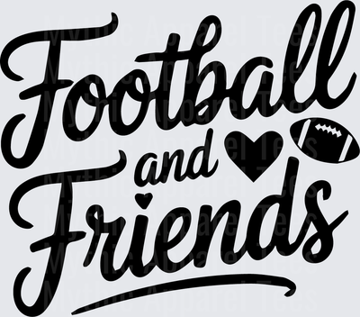 American Football and Friends Script with Heart Graphic