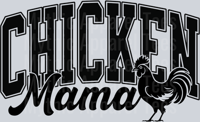 Chicken Mama Varsity Letters Black