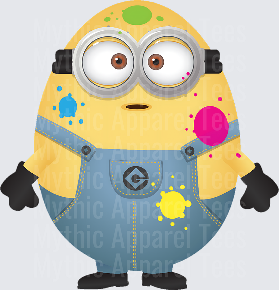Minnions Egg-Shaped Minion Splattered with Colorful Paint