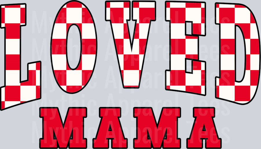 Loved Mama Wavy Retro Funny Designs Valentines Day