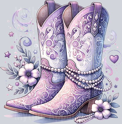 PURPLE COWGIRL BOOTS CLIPART