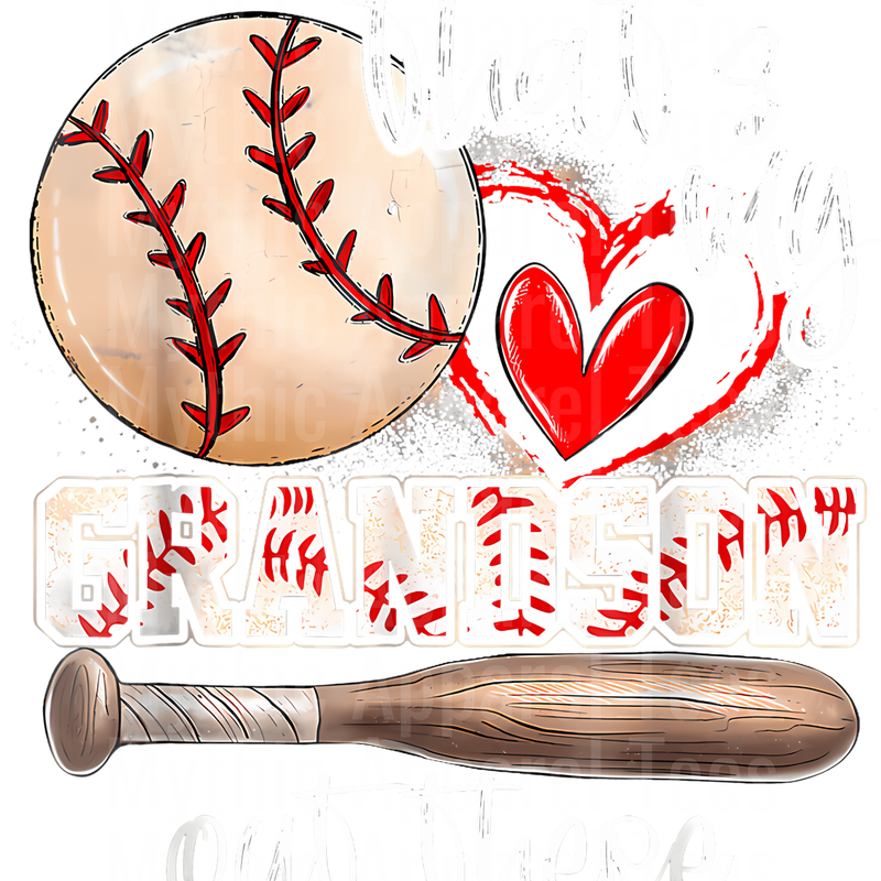 Grandma Grandpa Grandparents Baseball DTF Transfer