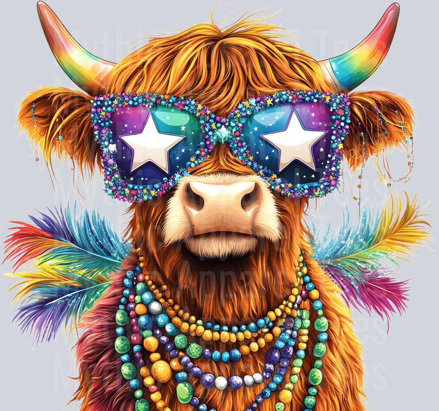 AZ792 Mardi Gras Highland Cow (41)