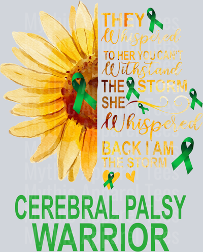 Cerebral palsy warrior DTF Cerebral Palsy Awareness Transfers