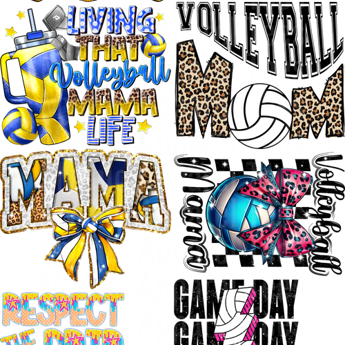 VOLLEYBALL GANG SHEET 10 FULL SIZE IMAGES