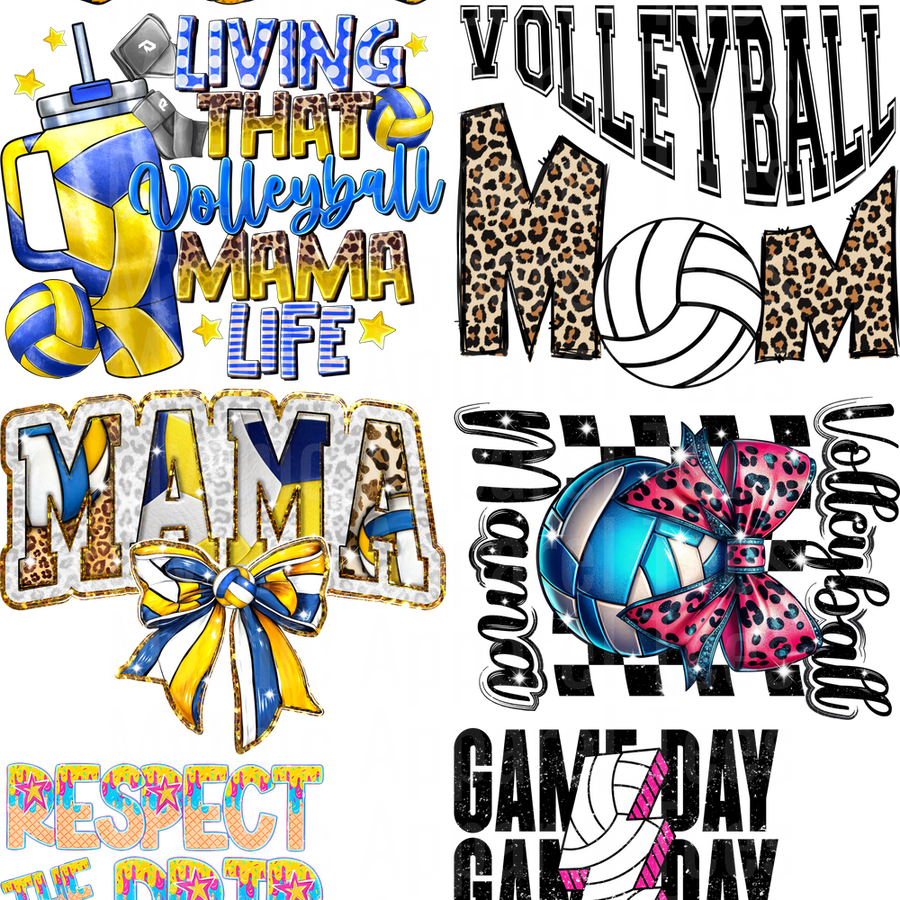 VOLLEYBALL GANG SHEET 10 FULL SIZE IMAGES