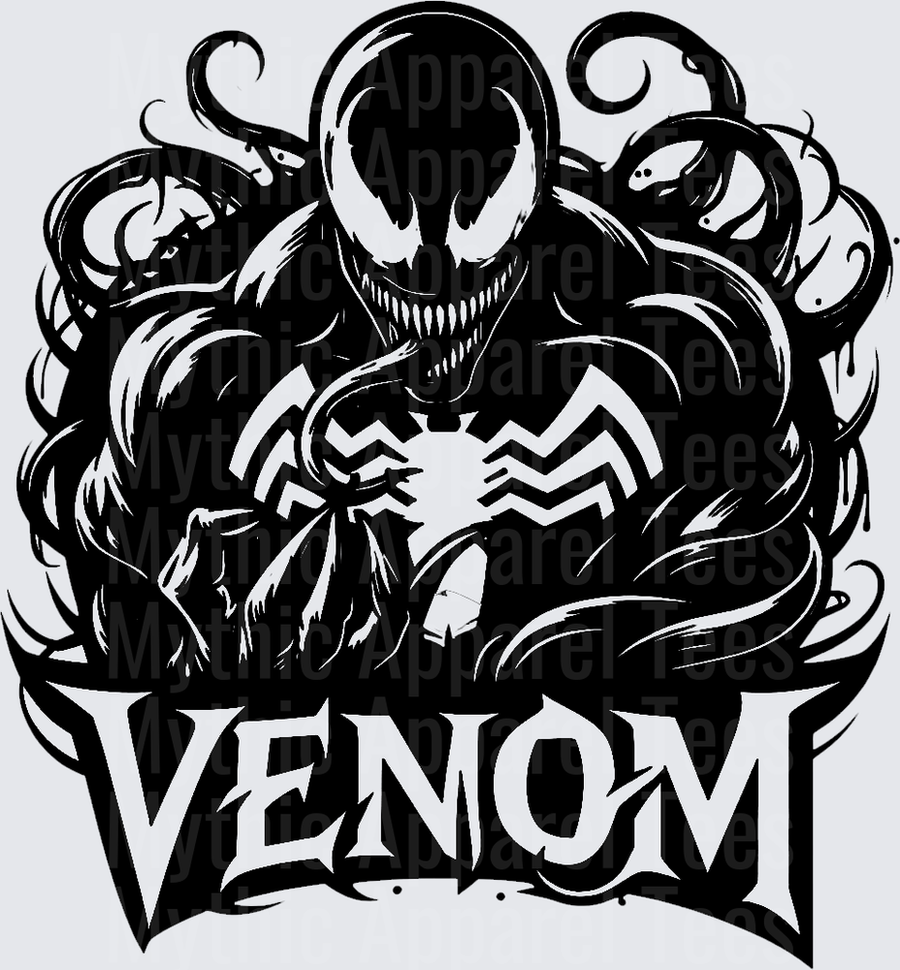 Marvel Super Heroes Venom Black Symbiote Tendrils Bold Logo