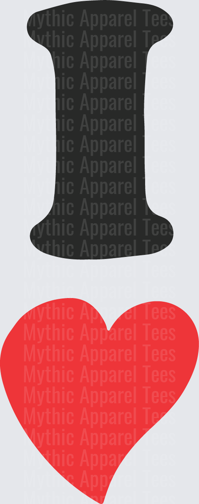 DR Seuss I Heart Love Bold Black Letter Red Heart Design