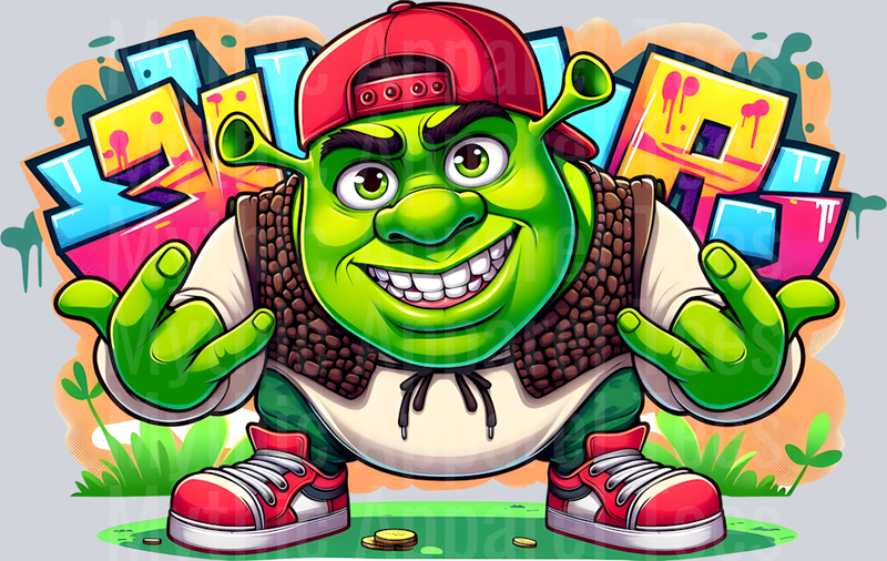 Shrek Cool Guy Graffiti DTF Pop Culture Transfers