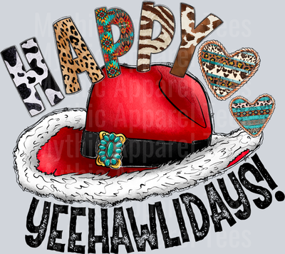 Happy Yeehawlidays Christmas Thanksgiving Western