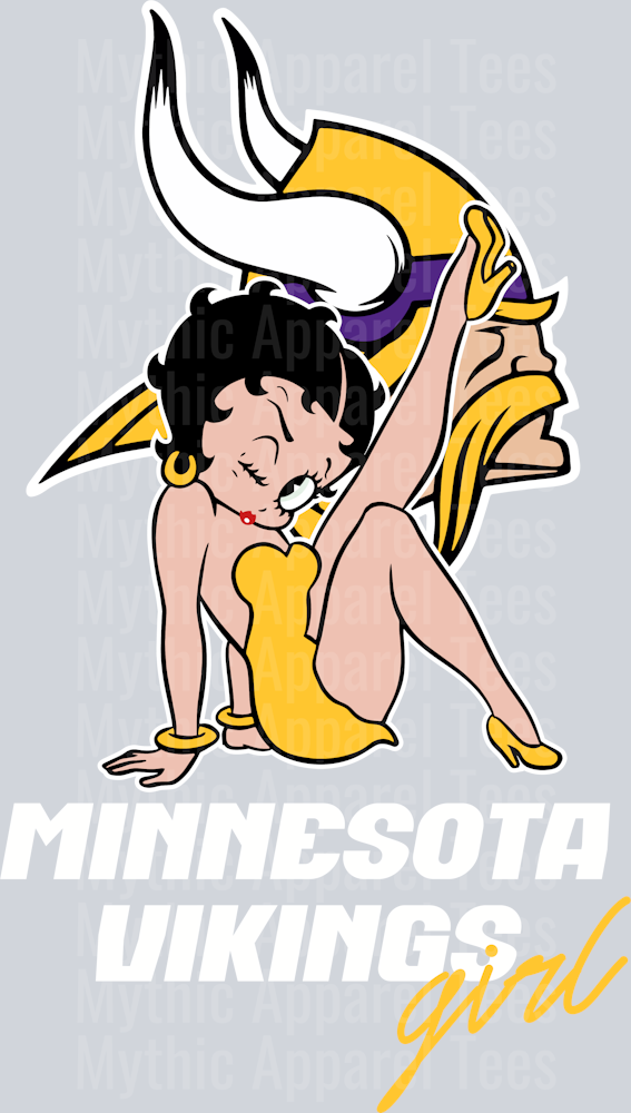 Minnesota Vikings Girl Betty Boop DTF NFL Transfers