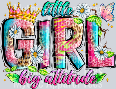 Little Girl Big Attitude Colorful Design