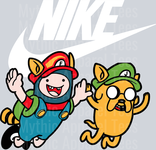 ADVENTURE TIME MARIO JUST DO IT DTF Nike Transfers
