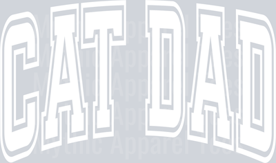 Cat Dad White Varsity Letters