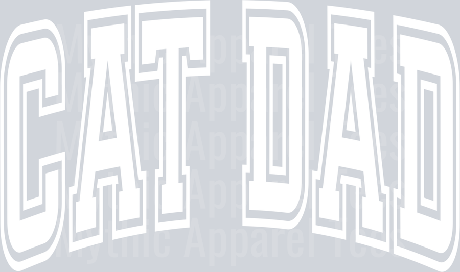 Cat Dad White Varsity Letters