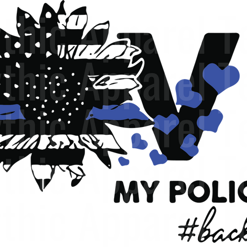 Police Officer Blue Line Back The Blue Transfers