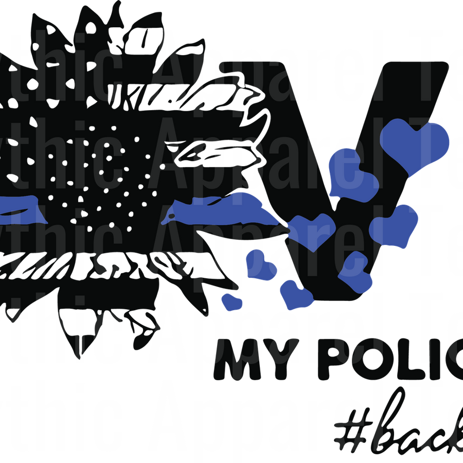 Police Officer Blue Line Back The Blue Transfers