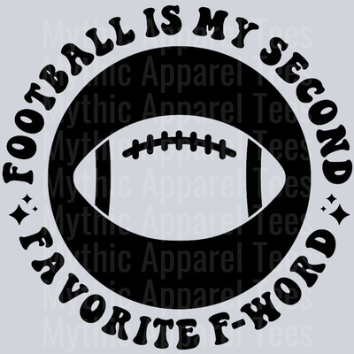 Football Is My Second Favorite F Word Pocket Design Wavey Retro Style Funny Shirt Design