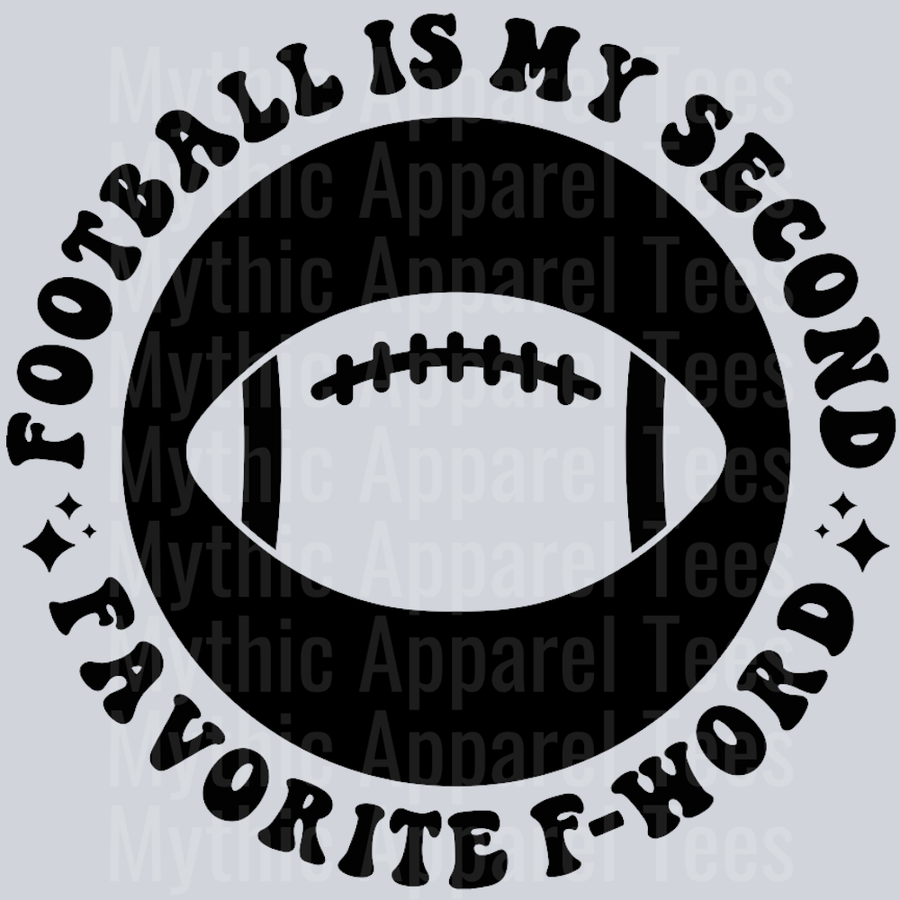 Football Is My Second Favorite F Word Pocket Design Wavey Retro Style Funny Shirt Design