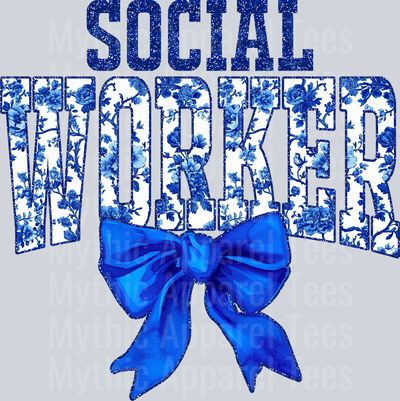 Blue Toile Social Worker